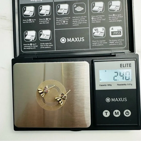 Gold Over Sterling Silver Amethyst Stud Earrings – Vintage Floral Design - Picture 11 of 12